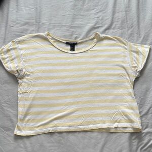 Forever 21 Yellow and White Striped Crop Top